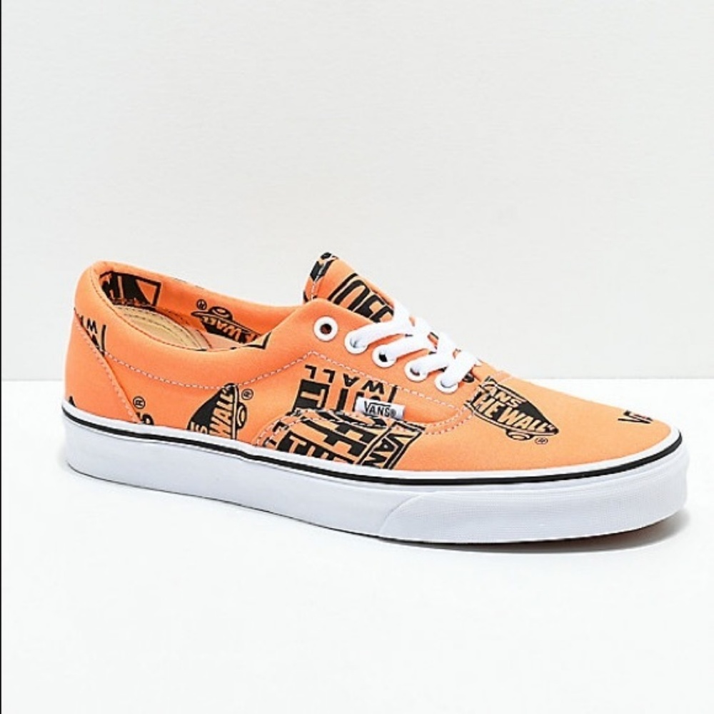 NEW Vans Logo Black Orange Sneakers, size 10.5 - Picture 1 of 5